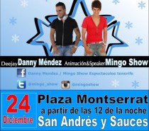 Fiesta de Nochebuena, con el Deejay Danny Méndez y el Animador y Speaker Mingo Show. 24 de Diciembre de 2013 a partir de las 12 de la noche, en la Plaza de Montserrat