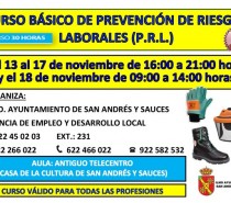 Curso Básico de Prevención de Riesgos Laborales (P.R.L.) en San Andrés y Sauces