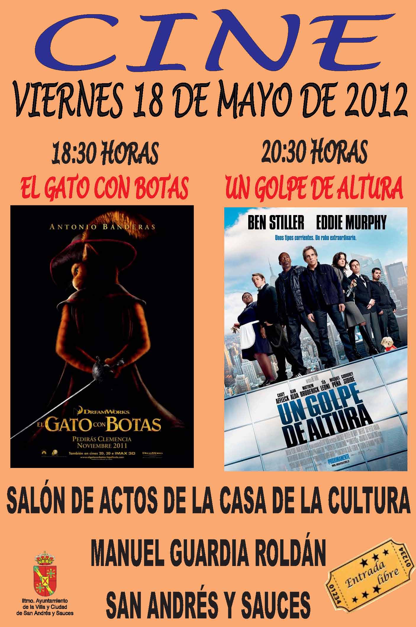 Cartel Cine 18 de mayo San Andrés y Sauces