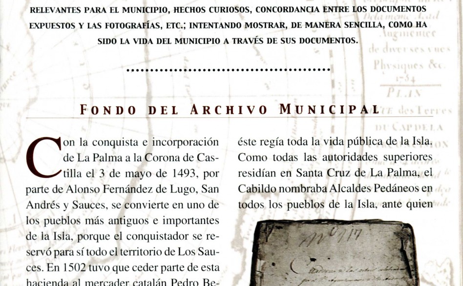 19. Programa de la Exposición Documental y Fotográfica de San Andrés y Sauces, organizada en 1999
